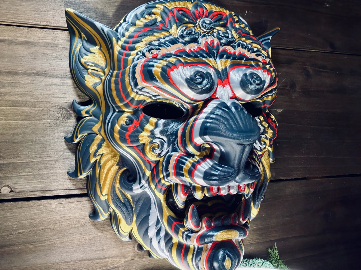 Lobo del Fuego Masque de l'Homme-Loup tête de mort en sucre empilement de couleurs - Cosplay Print