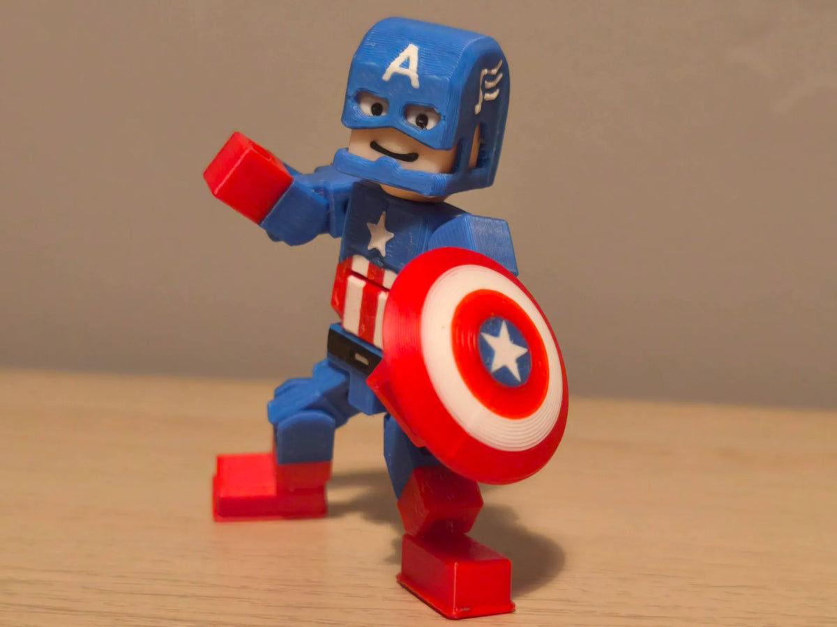 Figurine articulée inspirée de Captain America - Geek Print