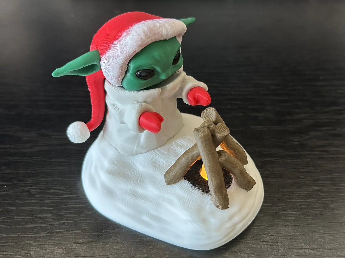 Bébé Yoda Grogu Diorama d'Hiver de Noël - Figurine Print