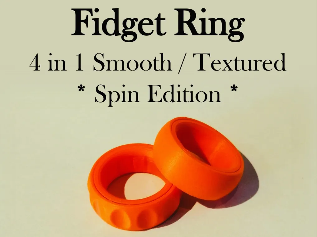 Bague Fidget 4 en 1 - Édition Spin Lisse / Texturée - Bijoux Print
