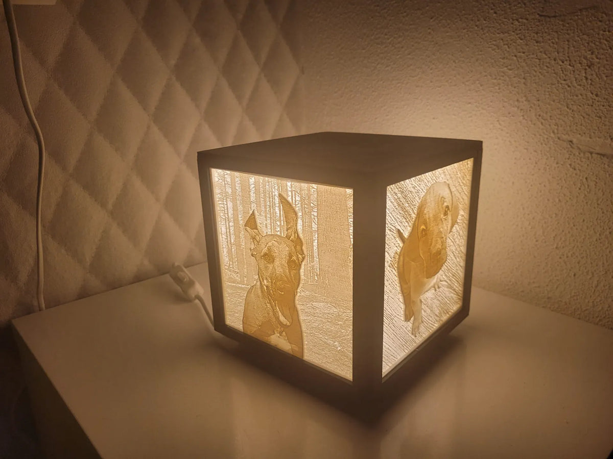 Lampe lithophane avec 4 images - Lumière Print