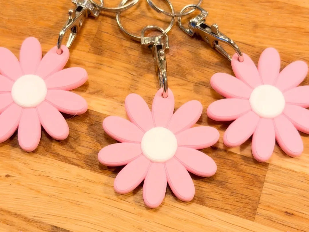 Porte-clés fleur marguerite, breloque de sac - Cadeau Print