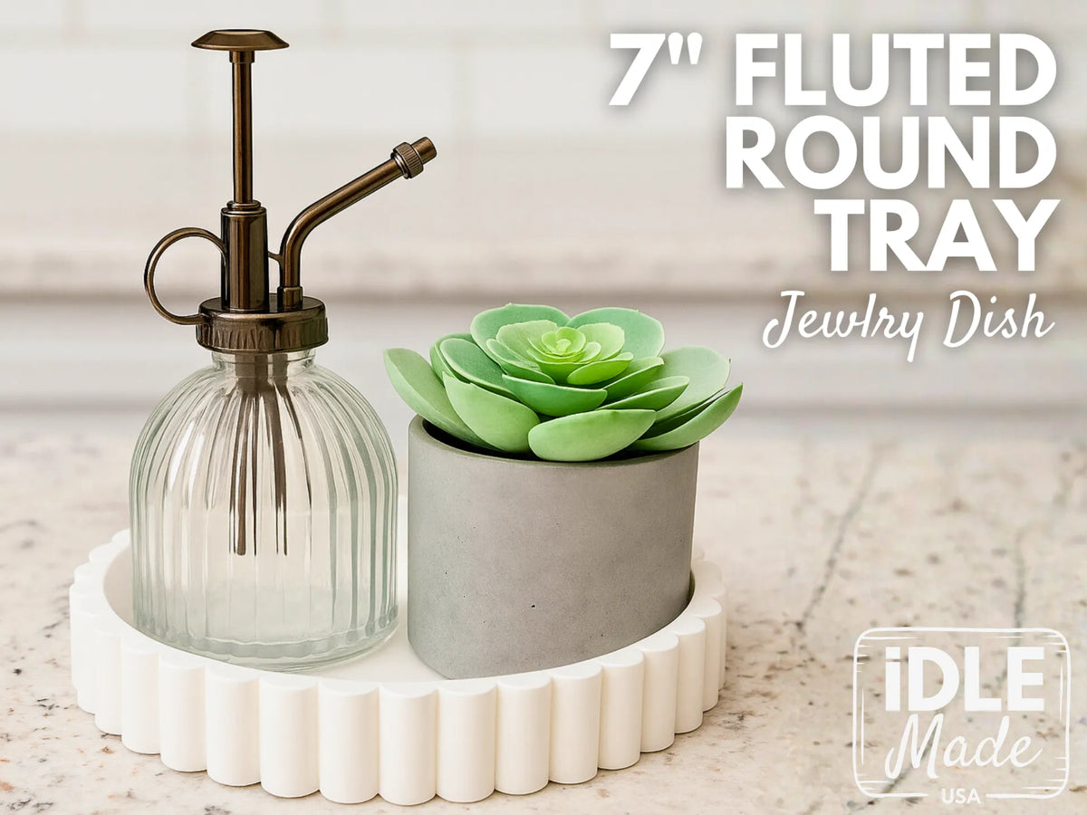Plateau Rond Cannelé de 7 Pouces, Coupelle à Bague et Bijoux - Bijoux Print