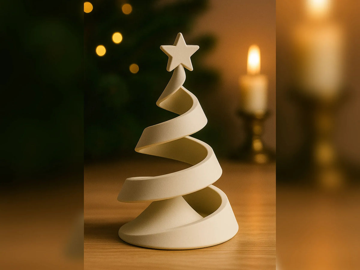 Spiral Grace — Sculpture d'arbre de Noël moderne - Art Print