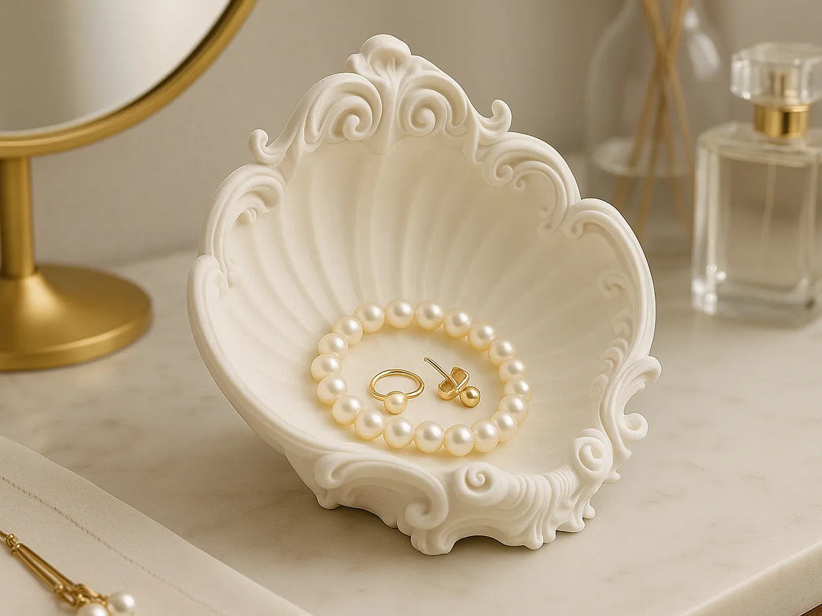Porte-bijoux Coquillage Baroque Orné pour Coiffeuse - Bijoux Print