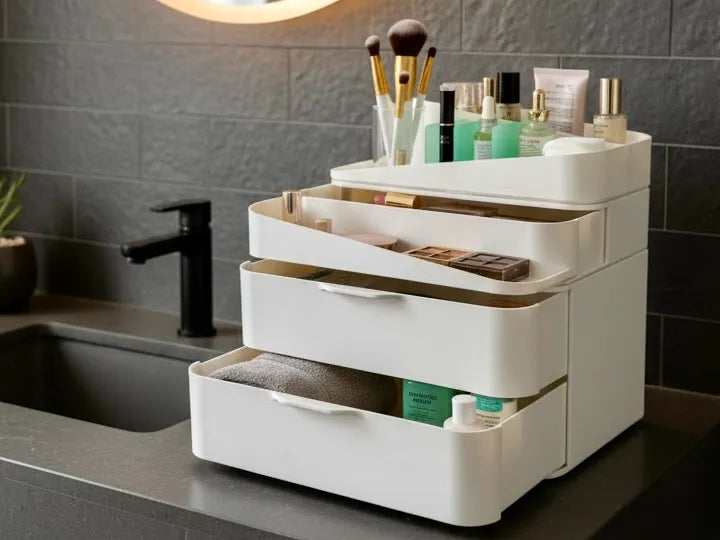 Organisateur de maquillage en trois pièces de style scandinave - Beauté Print
