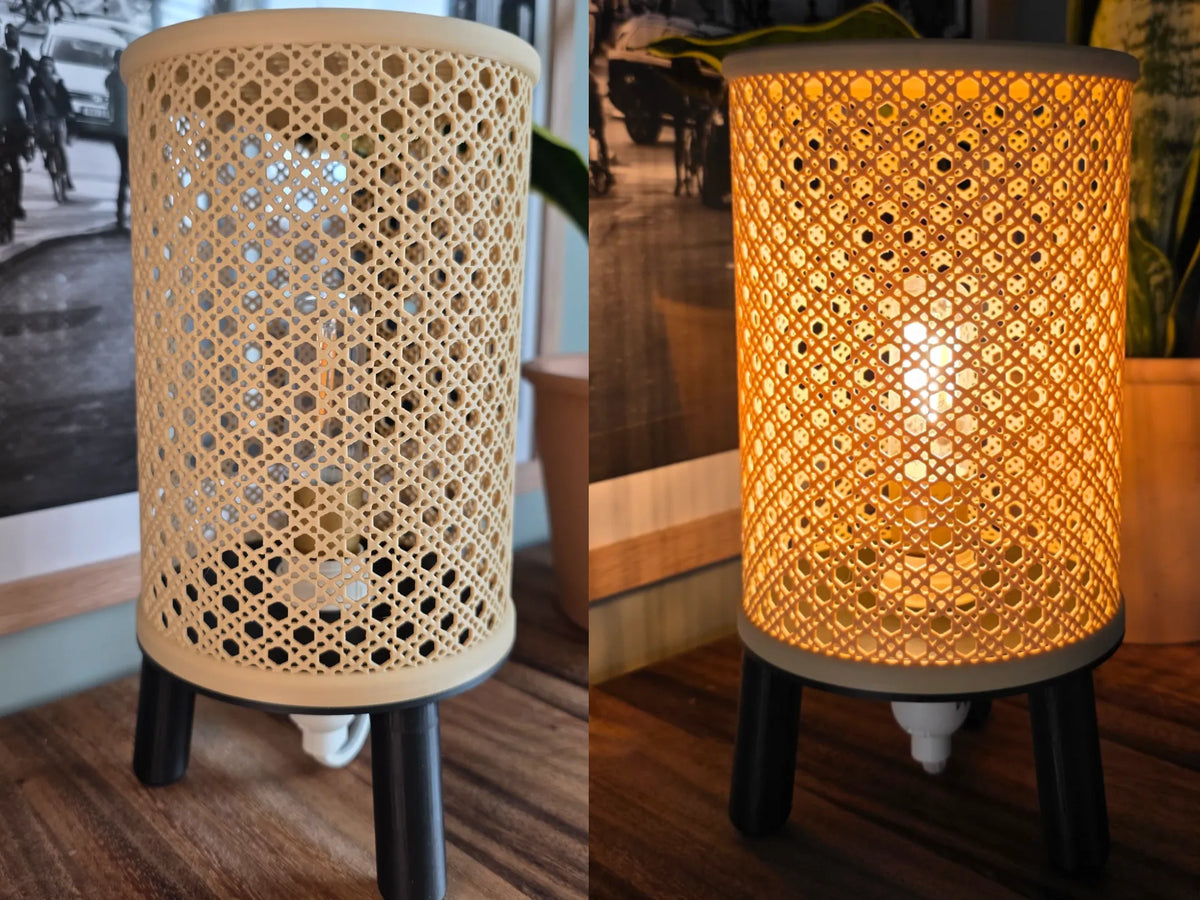 Lampe en cannage de rotin - Suspension ou sur pied - Lumière Print