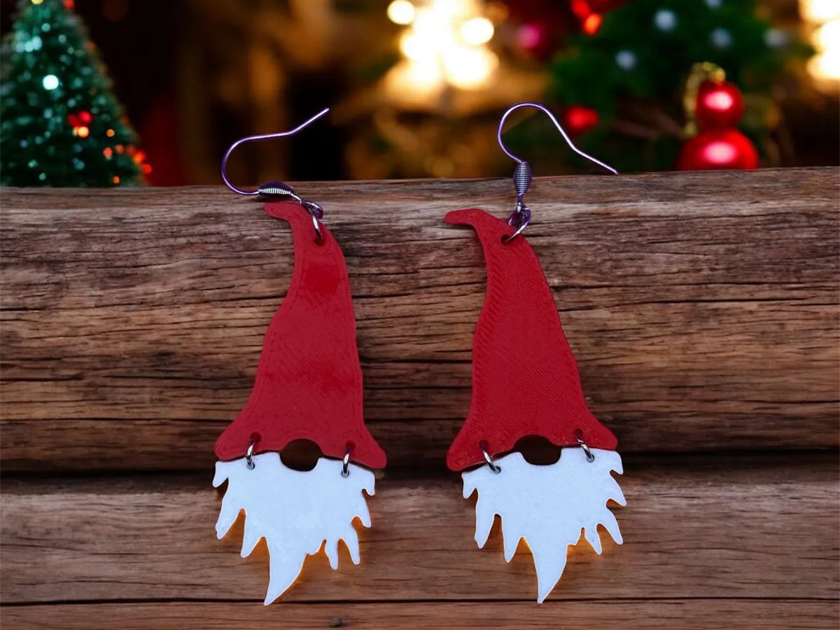 Boucles d'oreilles de gnome de Noël - Figurine Print