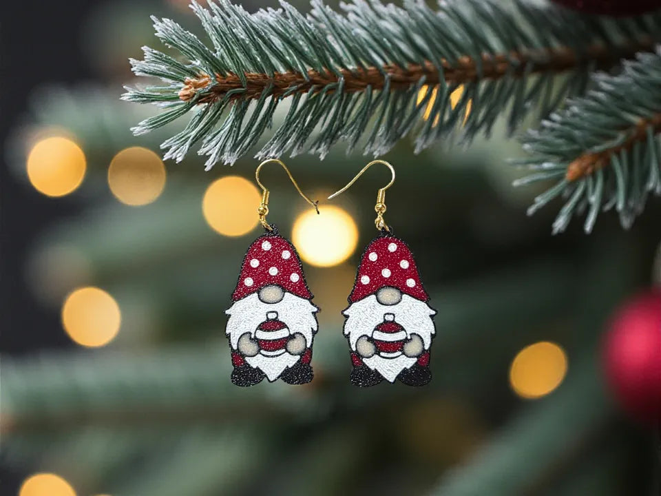 Boucles d'oreilles nains de Noël - Figurine Print