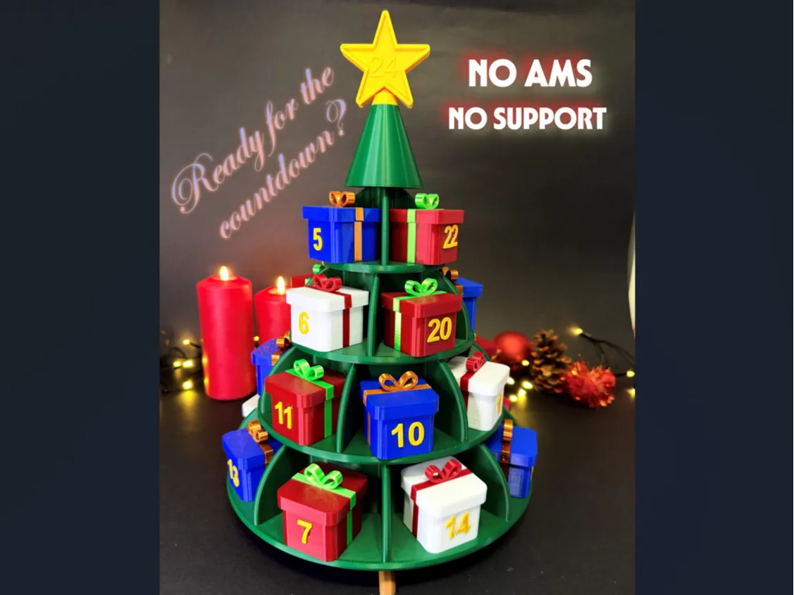 Calendrier de l'Avent de l'arbre de Noël - Fêtes Print