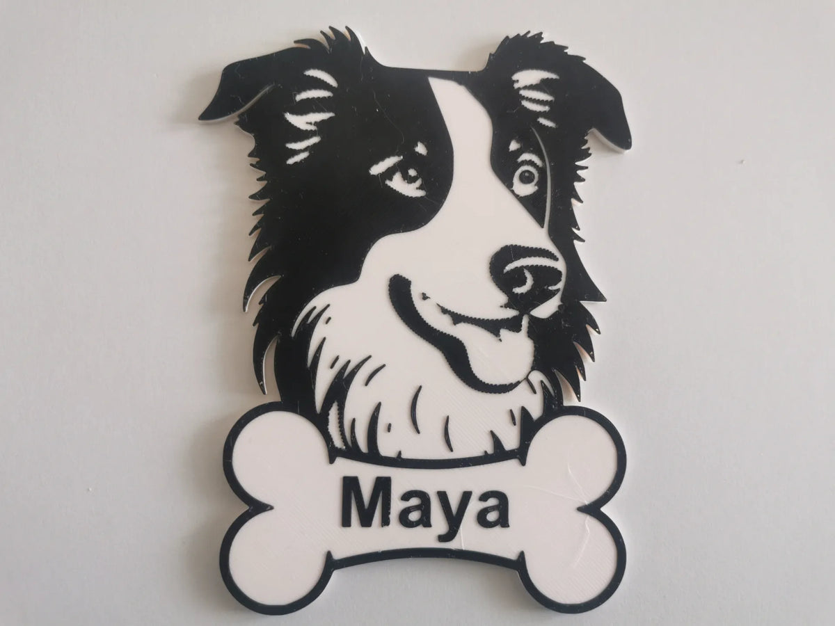 Étiquette de niche personnalisable – Style Border Collie - Pet Print