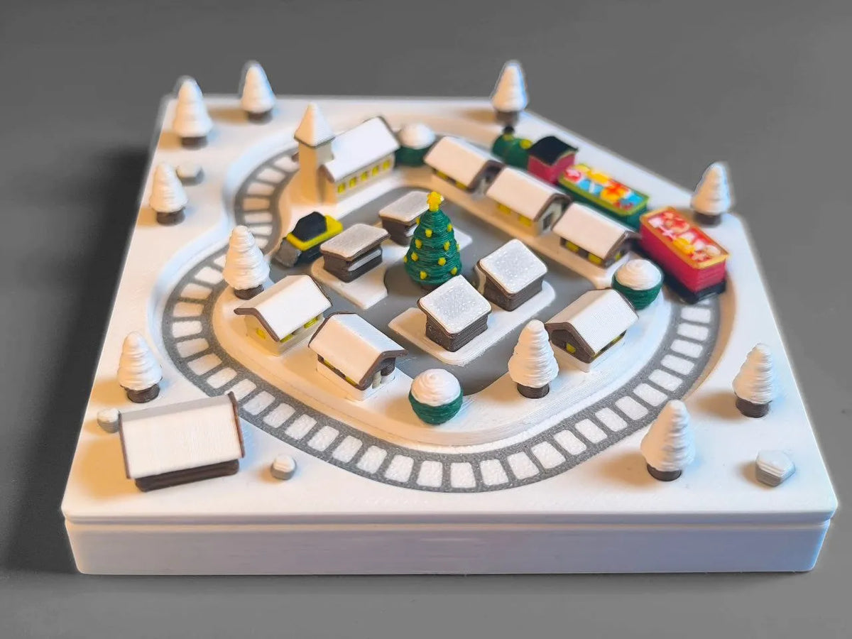 Marché de Noël - Diorama Mini Train - Maquette Print