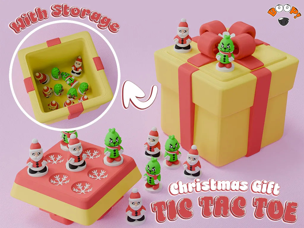 Morpion Cadeau de Noël - Grinch contre Père Noël - Jeux Print