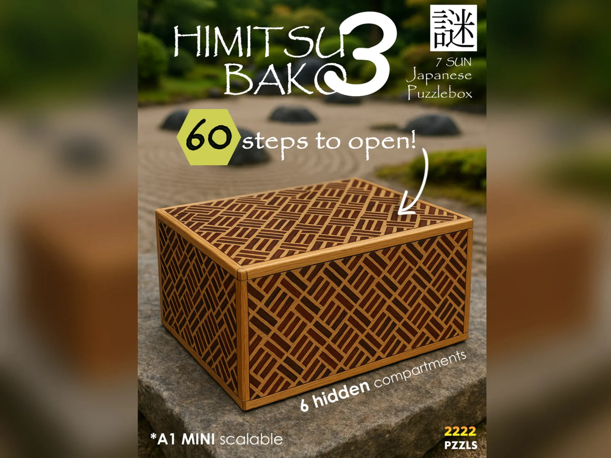 Himitsu Bako 3 – 60 Étapes - 6 Compartiments Cachés - Cadeau Print