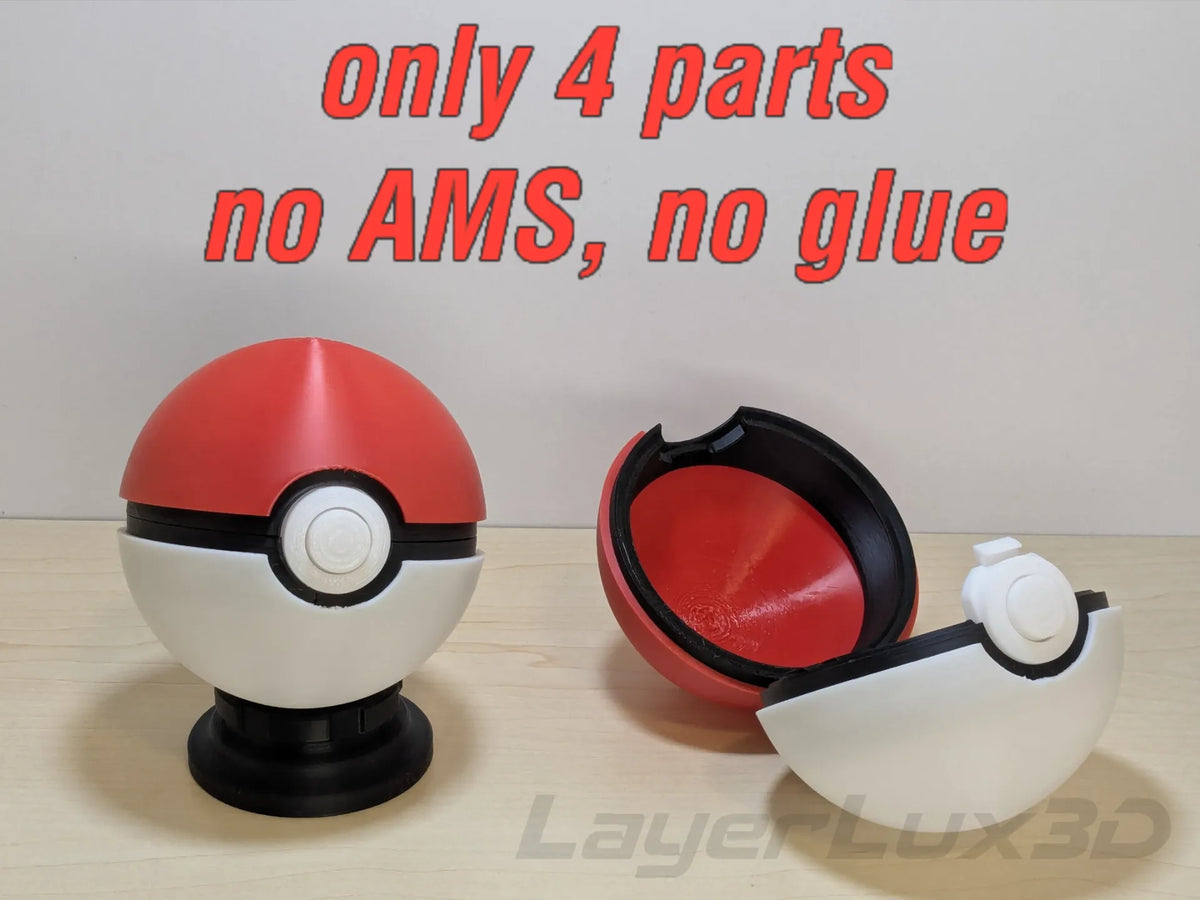 Pokéball fonctionnel - sans colle - Maquette Print