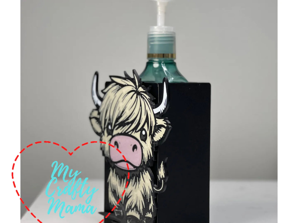 Cache-savon à clipser Vache Highland Boy - Pot à crayons - Bureau Print
