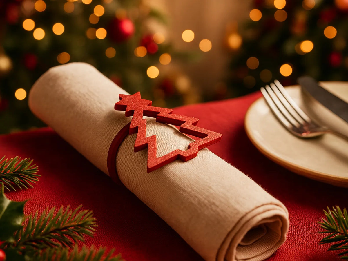 Rond de serviette sapin de Noël - Cuisine Print