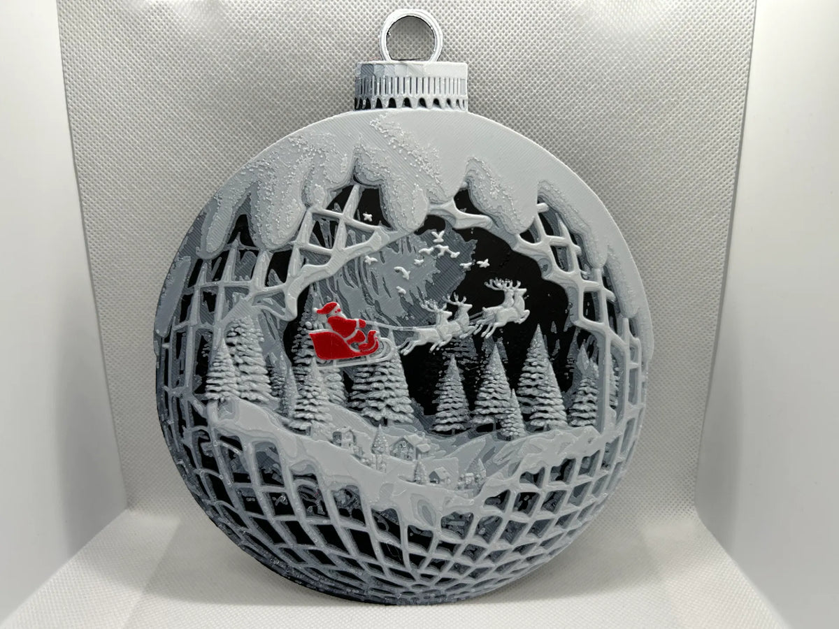 Boule de Noël / Ornement / Père Noël & Rennes - Fêtes Print