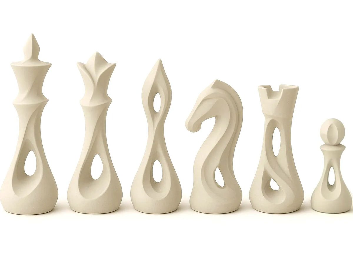 Ensemble d'échecs sculptural moderne et épuré - Jeux Print