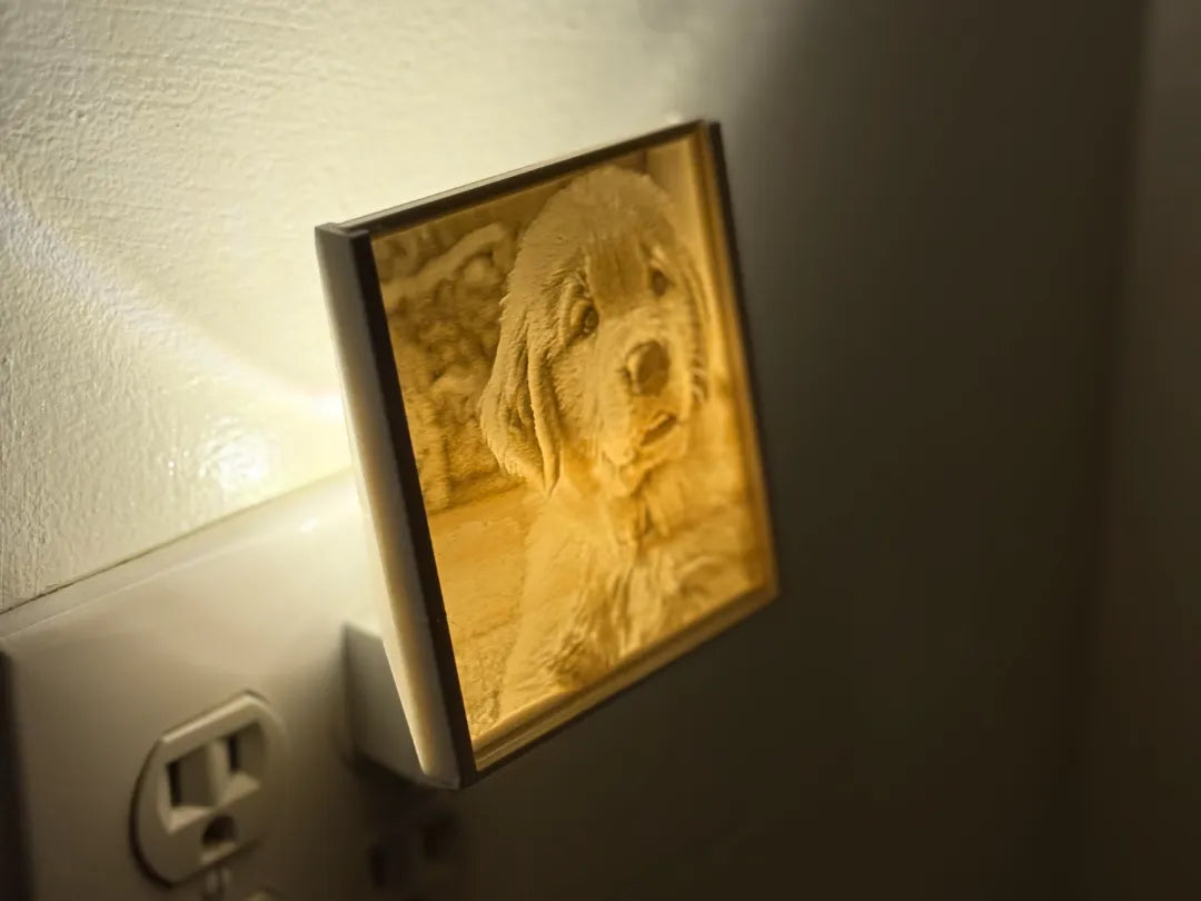 Support de veilleuse lithophane personnalisé (80×80 mm) - Lumière Print
