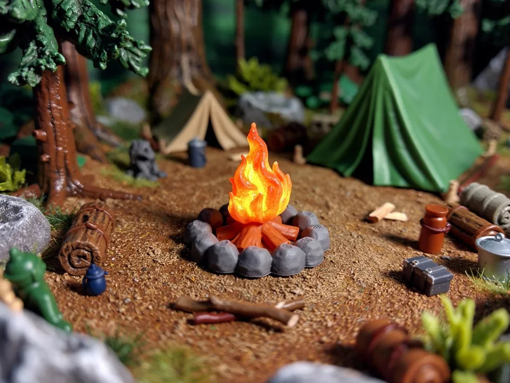 Feu de camp ardent - Décors dispersés JdR - Outdoor Print