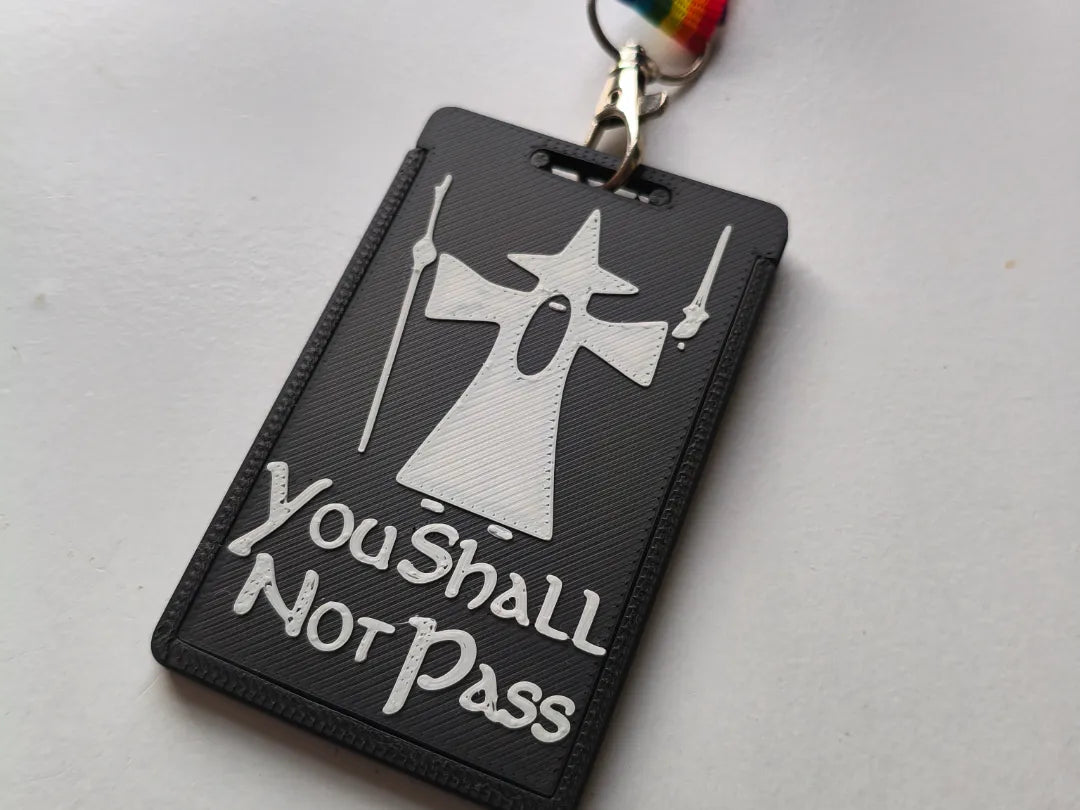 Vous ne passerez pas Gandalf LOTR porte-badge d'identité - Geek Print