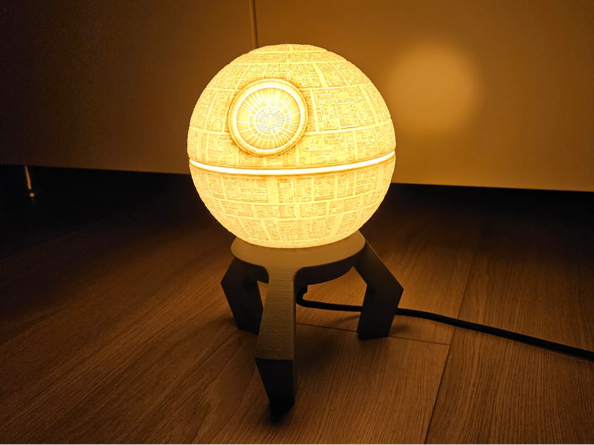 Lampe Étoile de la Mort avec douille E27 – Support magnétique - Lumière Print