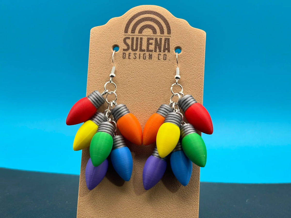 Boucles d'oreilles pendantes Lumières de Noël - Bijoux Print