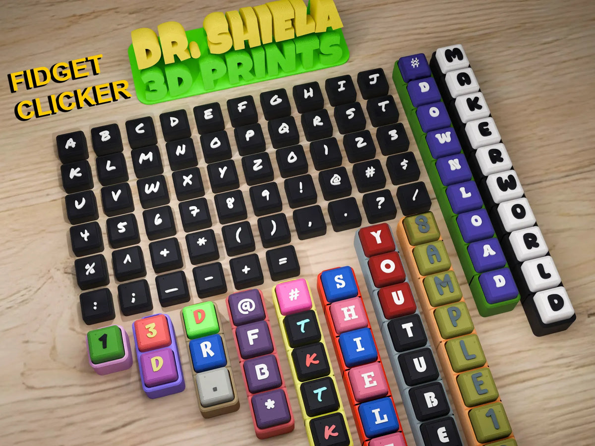 Clicker fidget alphabet et plus encore - police lemon - Art Print