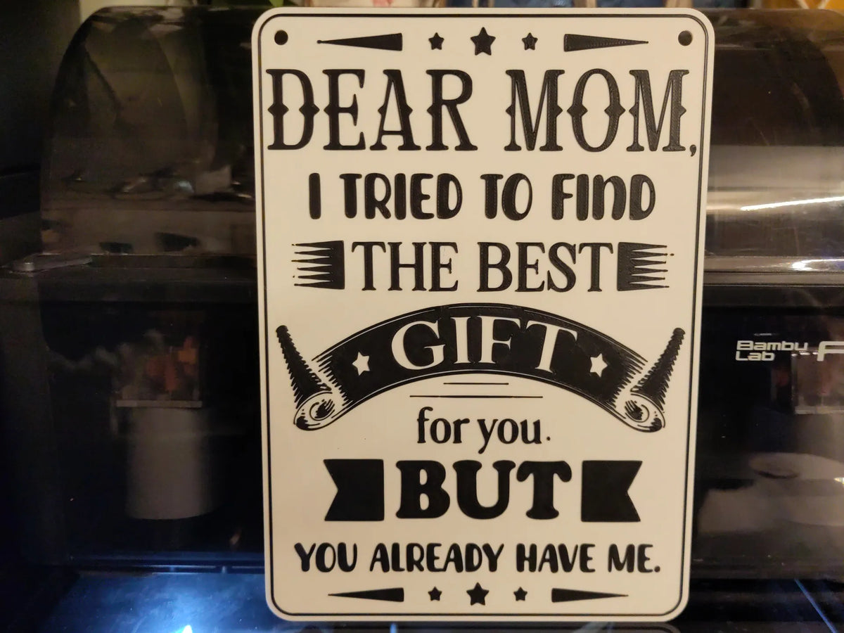 Décoration murale 'Chère Maman, je suis ton cadeau - Cadeau Print