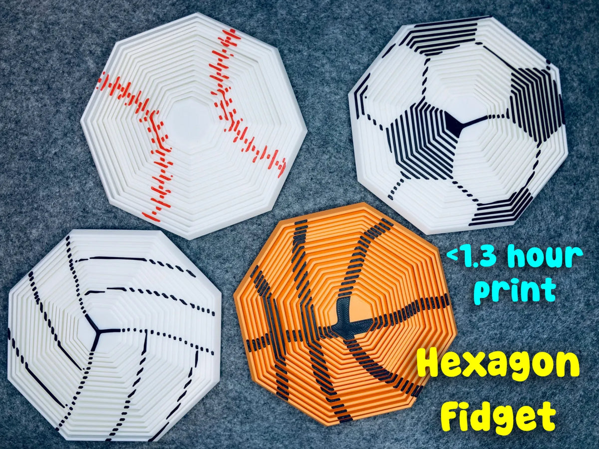 Fidgets Hexagonaux Football Basket-ball Baseball - Sport Print