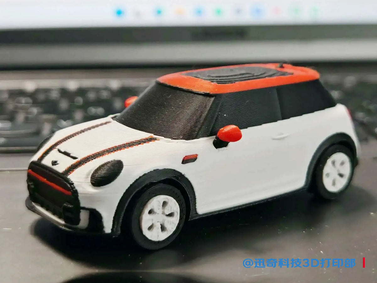 Mini Cooper JCW, voiture de course classique à 3 portes, assemblage/roues mobiles - Auto Print