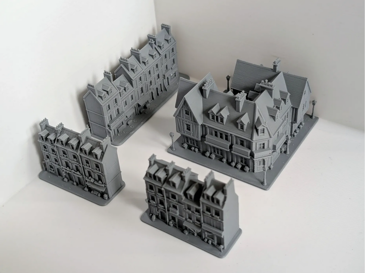 Rue Parisienne Historique - Pack de 4 Bâtiments - Maquette Print