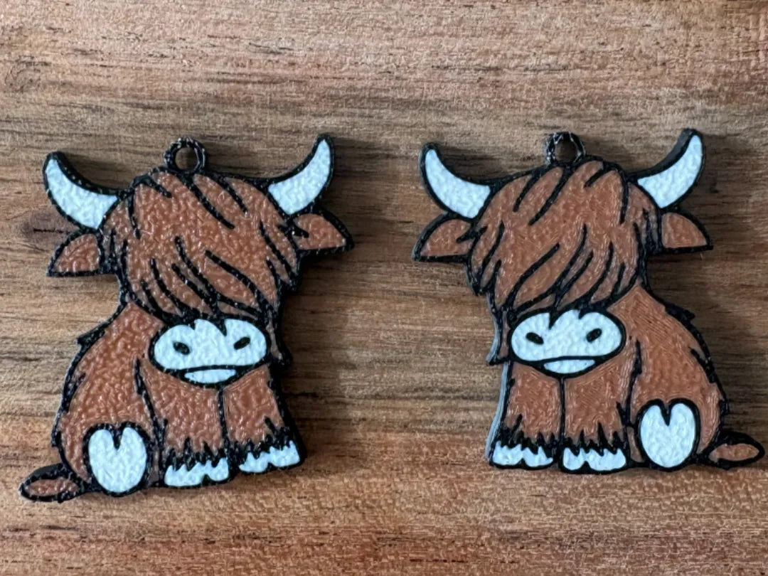 Boucles d'oreilles Highland Cow - Bijoux Print
