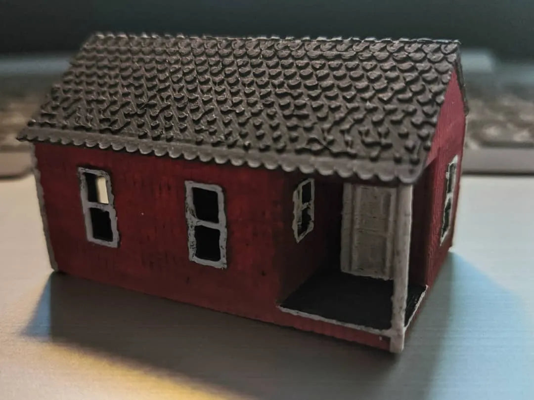Modèle de maquette à l'échelle N – Petite cabane en bois - Maquette Print