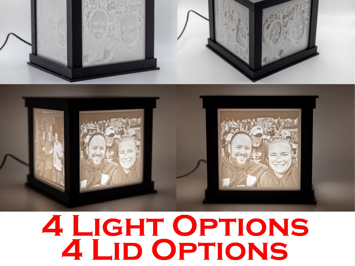 Boîte lumineuse lithophane carrée - Lumière Print