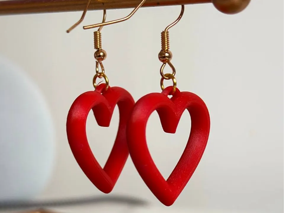 Boucles d'oreilles pendantes en forme de cœur - Bijoux Romantiques - Bijoux Print