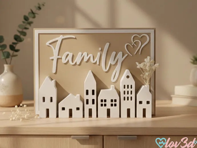 Carte postale 3D autoportante Village « Famille » - Voyage Print