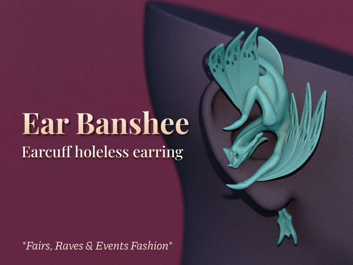 Banshee d'oreille - Boucle d'oreille sans perçage pour manchette d'oreille - Bijoux Print