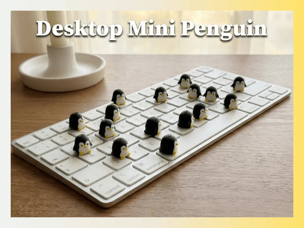 Mini Pingouin de Bureau - Compagnon de Bureau Adorable - Geek Print