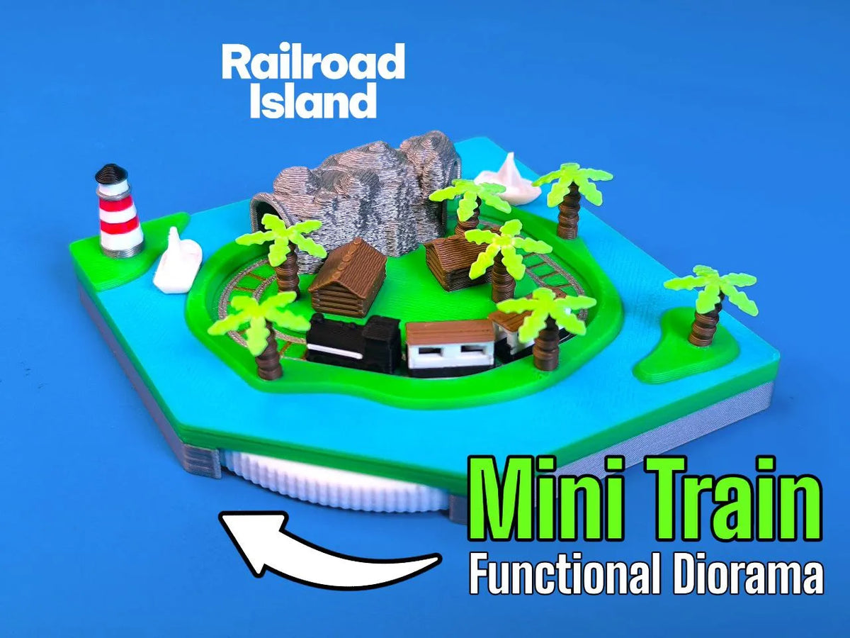 Île Ferroviaire - Diorama de Mini Train - Maquette Print
