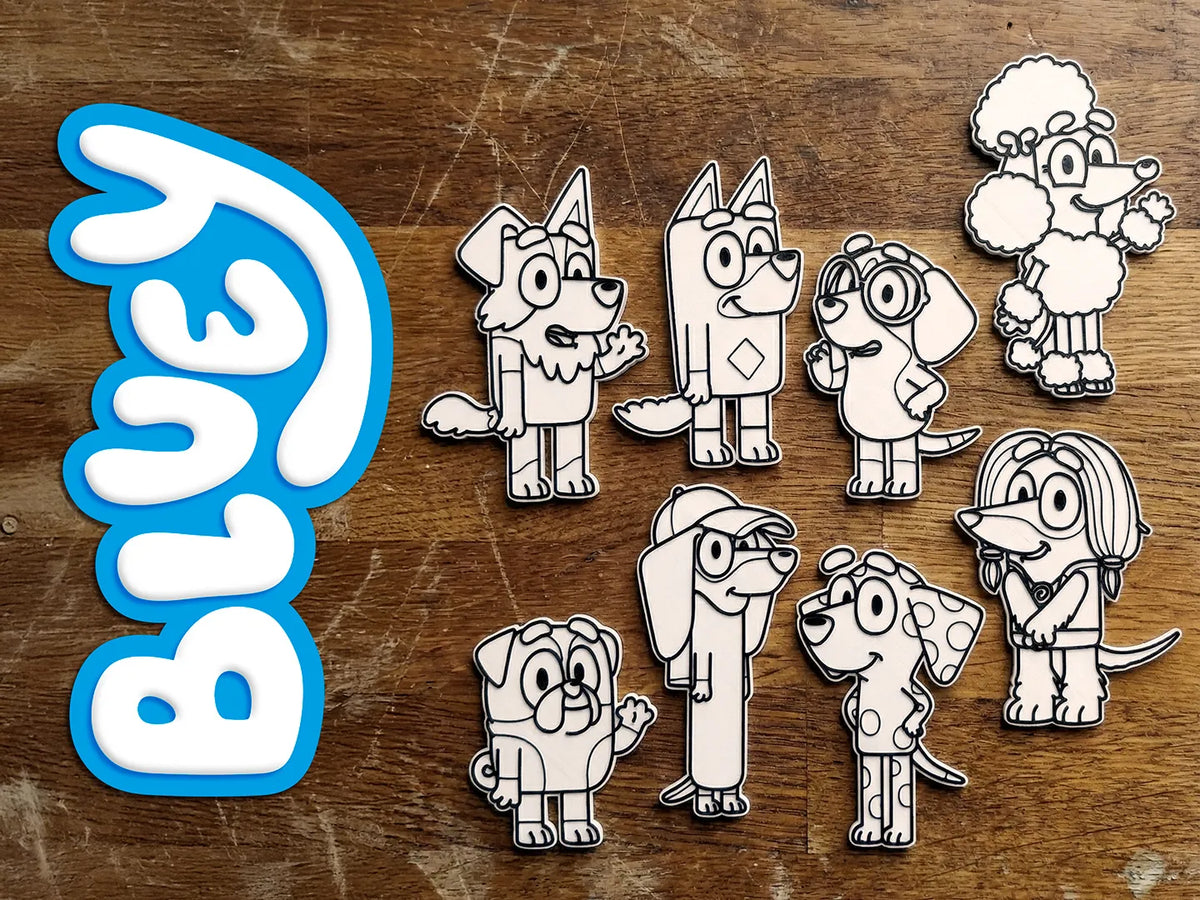 Kit de coloriage Bluey. Plaques en relief à peindre - 2 - Cadeau Print