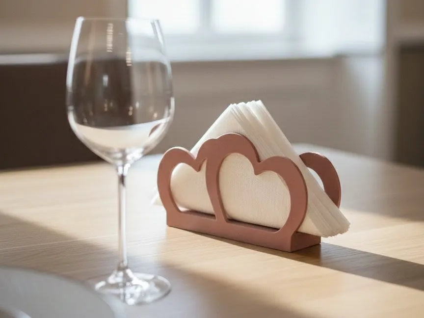 Porte-serviettes Cœur – Décoration de Table Romantique Minimale - Cuisine Print