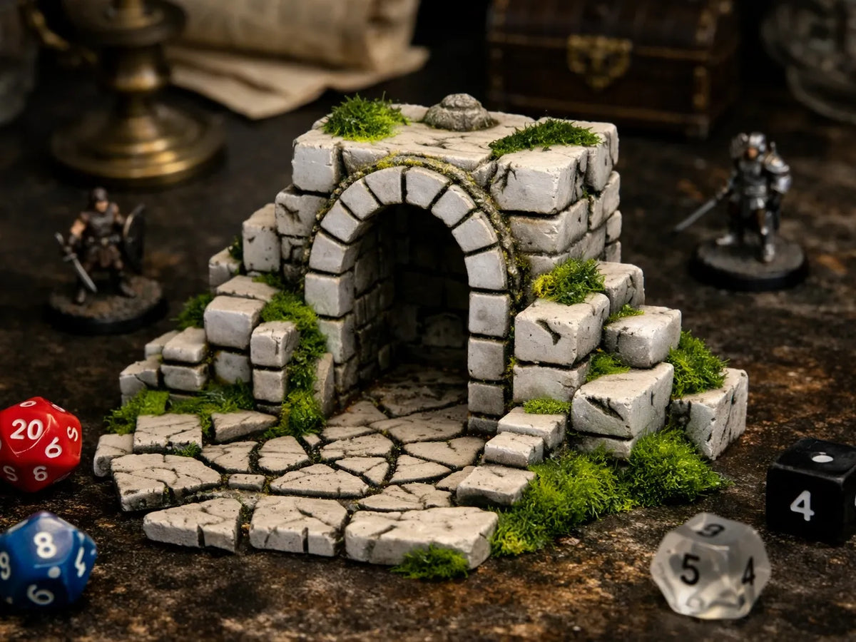 Entrée de ruine en pierre – Terrain de jeu de rôle / DnD - Jeux Print