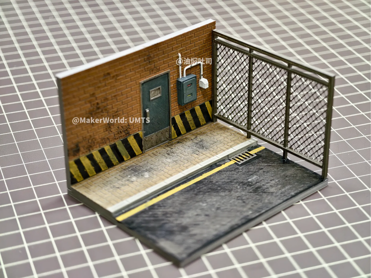 Scène miniature 1/64 : Arrière de bâtiment - Maquette Print