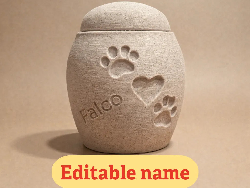 Pot ou Urne Commémorative Compagnon Calme Texte Modifiable - Pet Print