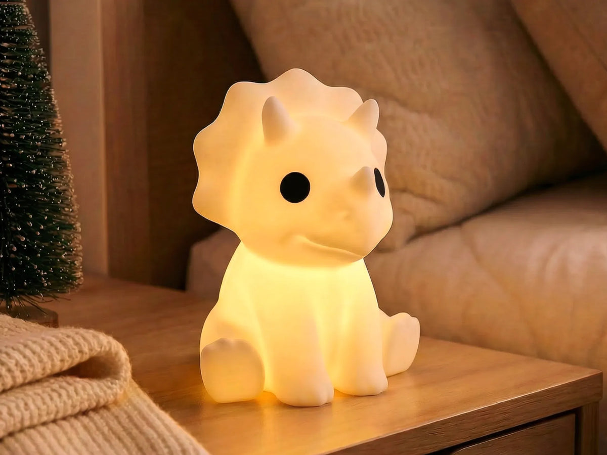 Lampe Tricératops Mignonne – Photophore Dinosaure - Maquette Print