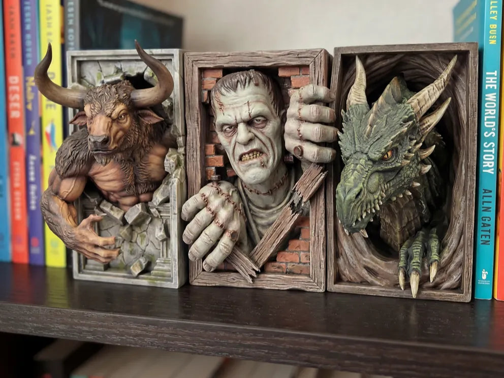Coin lecture fantaisie – Minotaure, Frankenstein et Dragon - Maquette Print