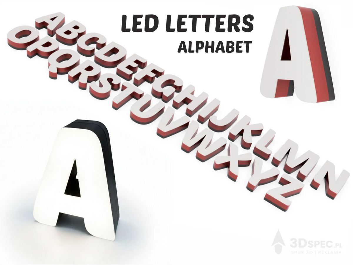 Lettres LED 3D – Alphabet Complet (A-Z) - Art Print