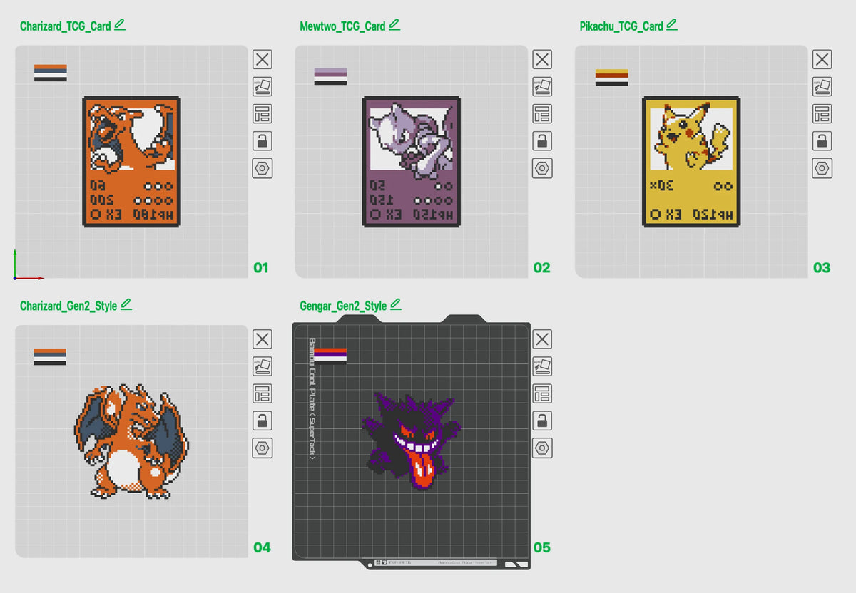 Pack de Porte-clés Poke-Monster #40 Charizard Gengar - Geek Print